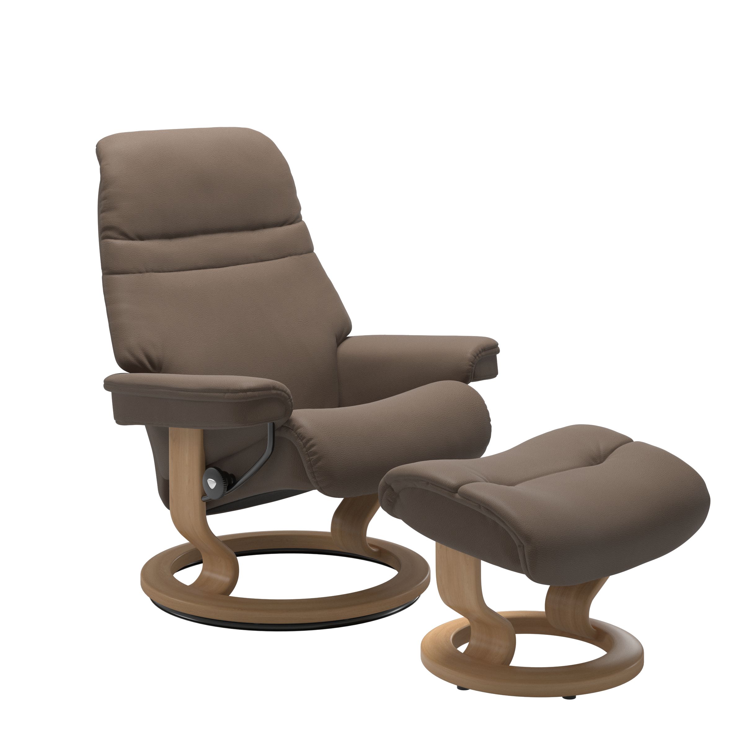 oak and leather recliner