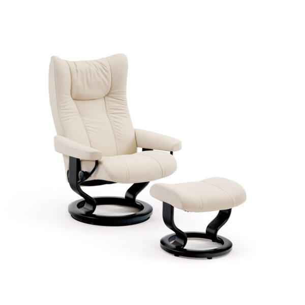 Stressless® Wing Classic Recliner and Footstool