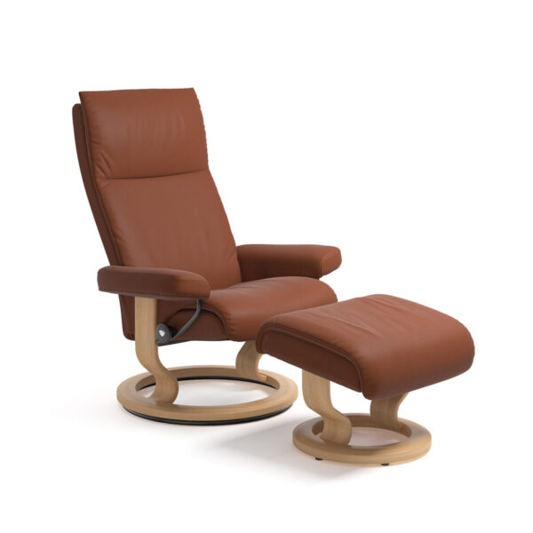 Stressless® Aura Classic Recliner and Footstool