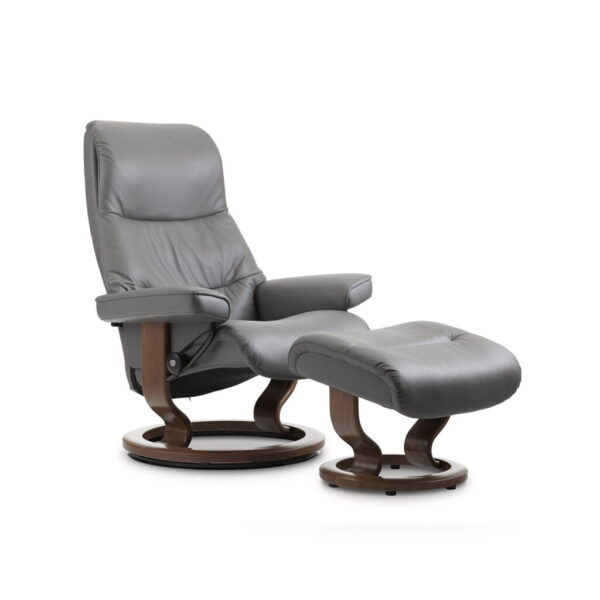 Stressless® View Classic Recliner and Footstool