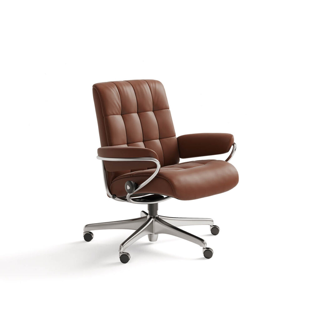 Stressless London Low Back Office Chair Stressless Chairs   Stressless 0002 Stressless London Office Lav M Paloma Copper Eik 1024x1024 